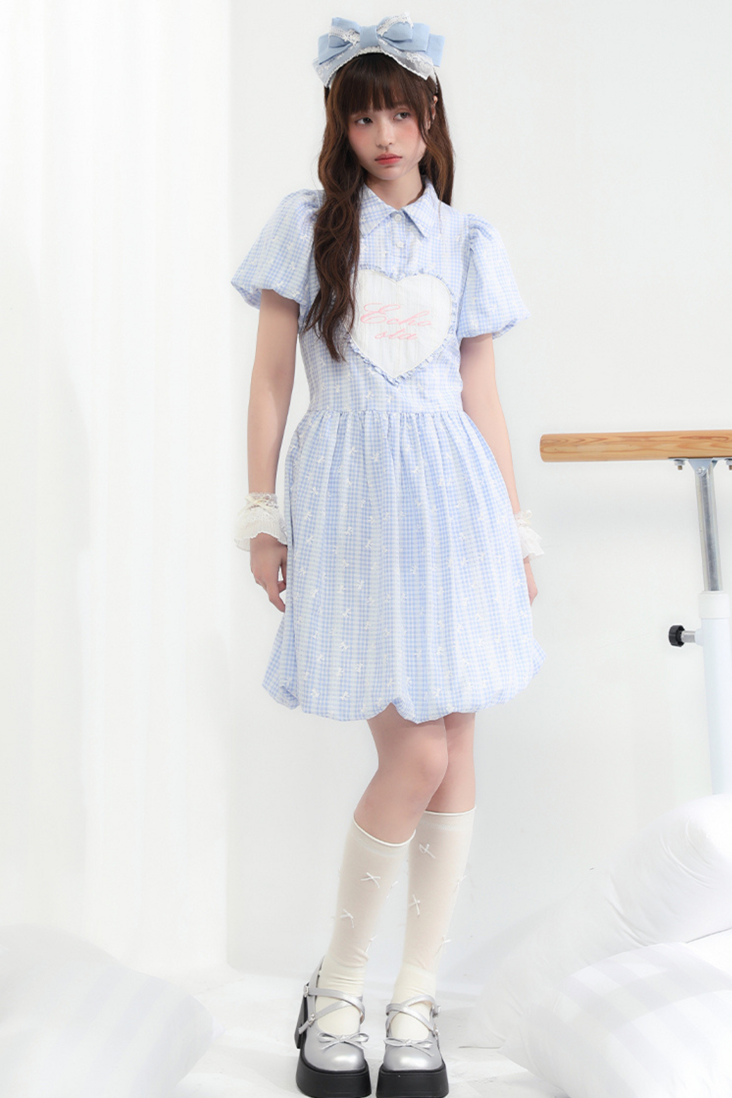 Prinzessin Blumenärmel Bubble Kleid Liebe