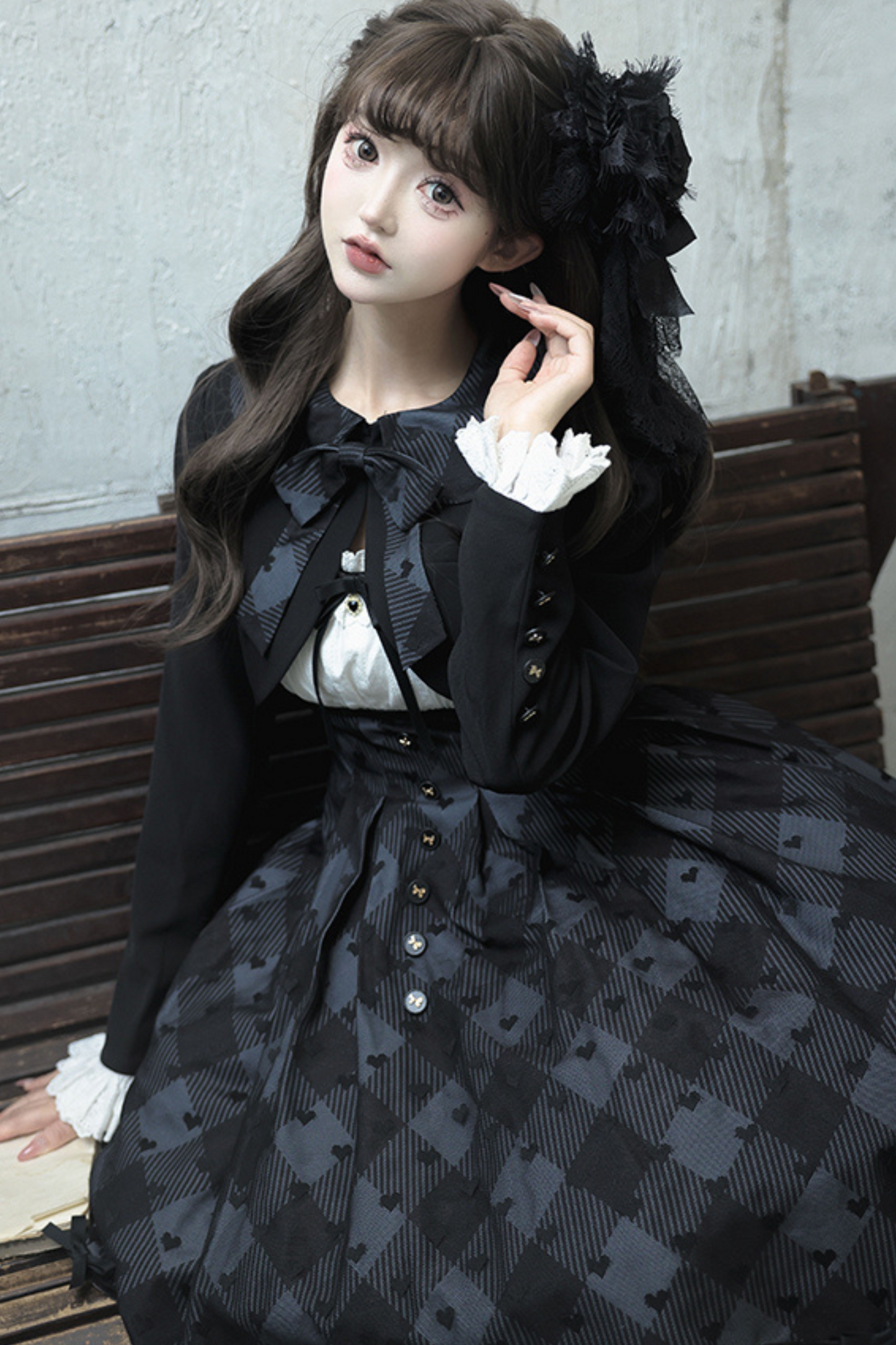 Princess Black Jumperskirt Lolita Top Lady + Cropped Silent