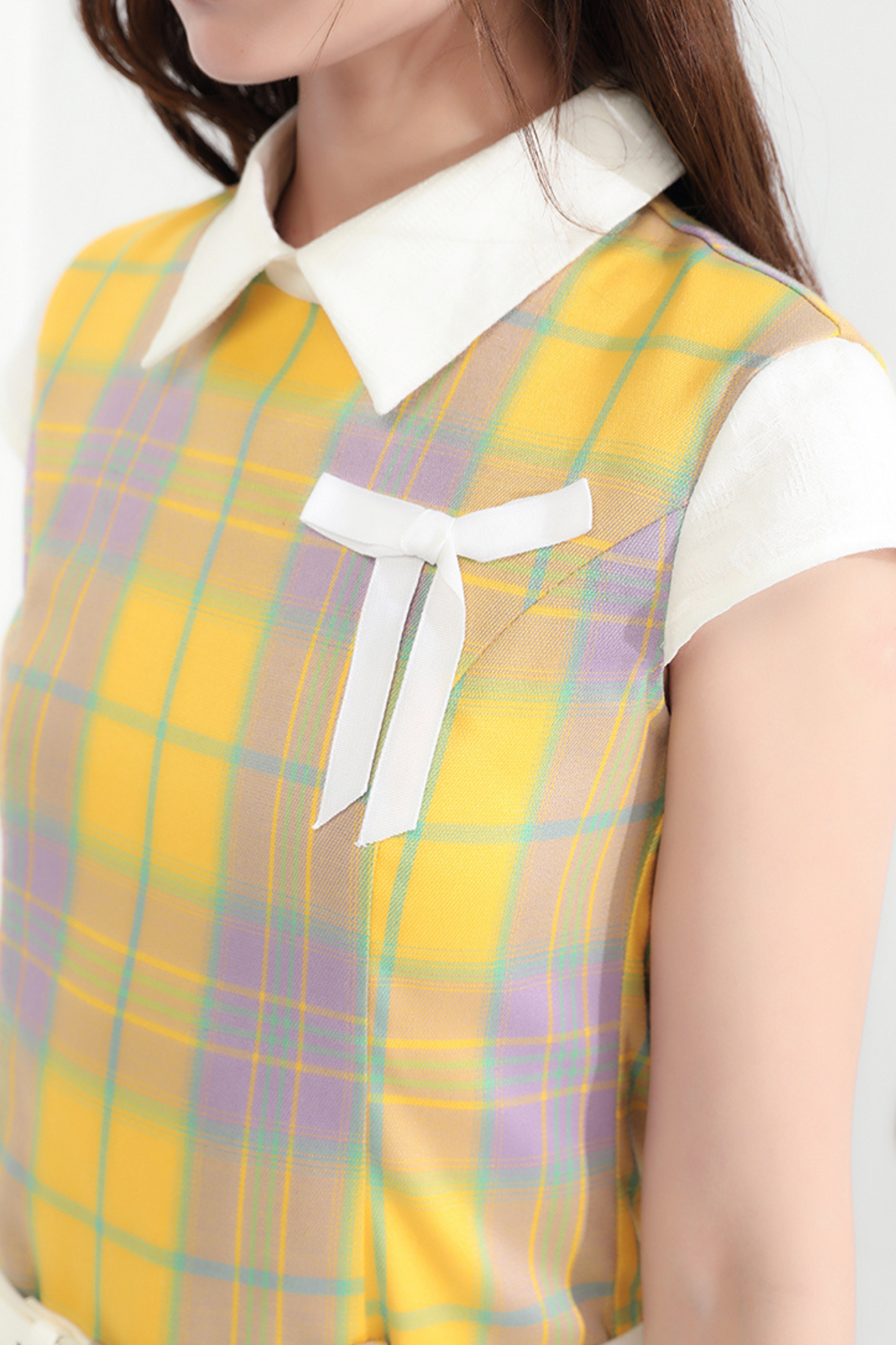 Check Pleated Dress Retro