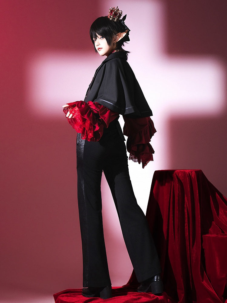 Ouji Collar Black Blazer Cape Lolita