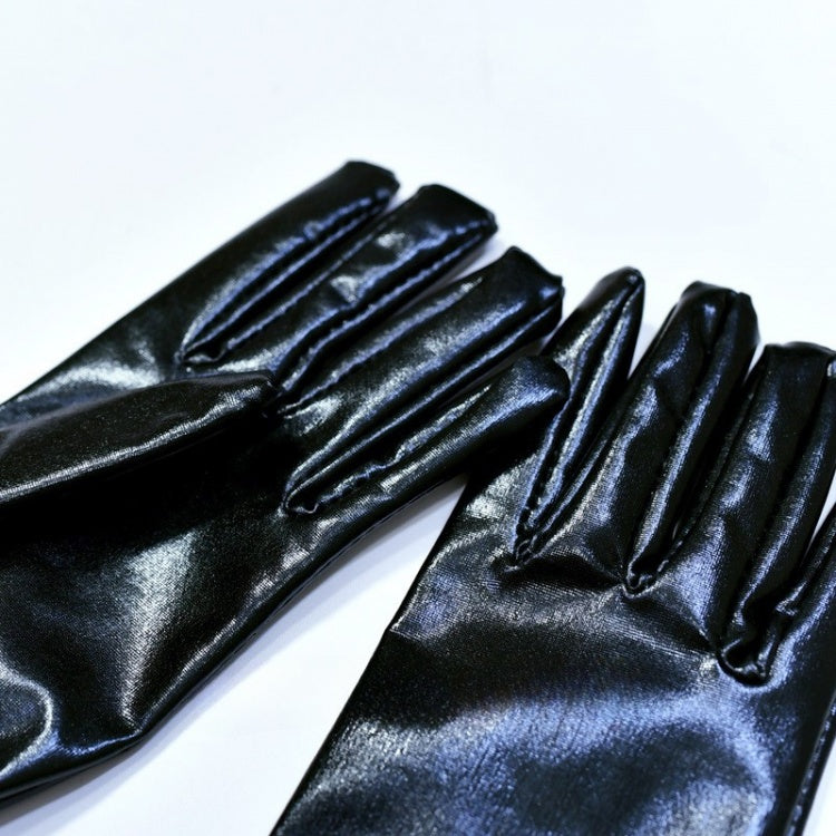 Gothic-Cyberpunk-Handschuhe in Schwarz mit Spitzenbesatz