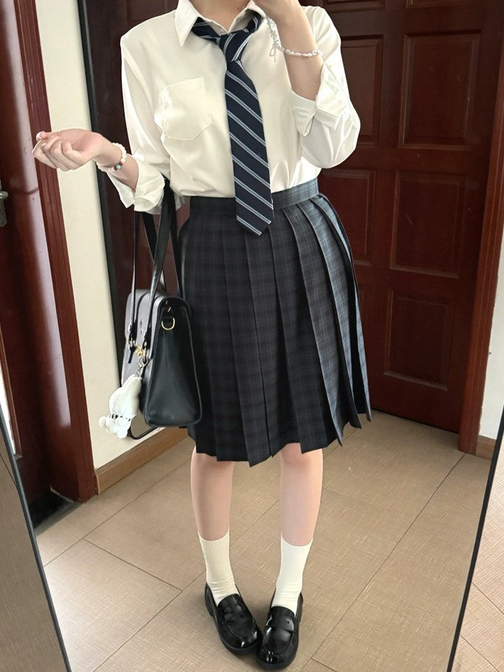 Länge 42CM/45CM/55CM/65CM Plaid Uniform Plissee Rock JK Grün Muster