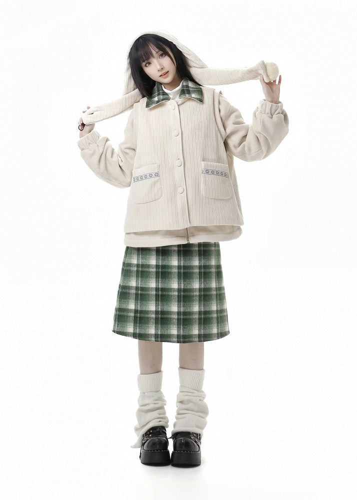 Green Plaid Pattern Skirt
