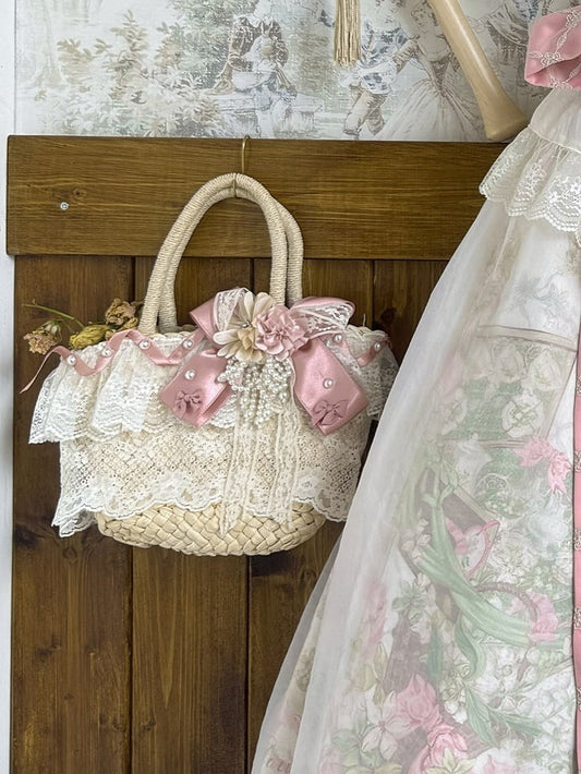 Bag Flowers Tote Decorated and Bowknot