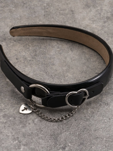 With Charm Gothic Black Decorated Buckle Heart KC