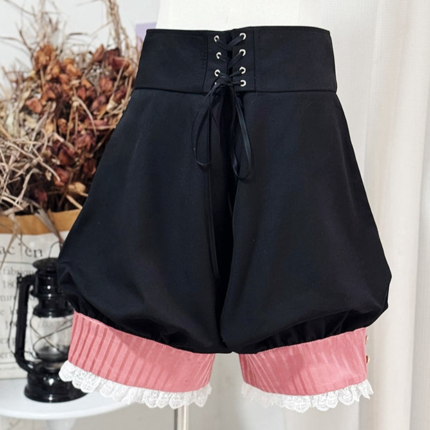 + Zirkusweste und schwarz-rosa Lolita-Blazer mit Kragen-Vibes Ouji