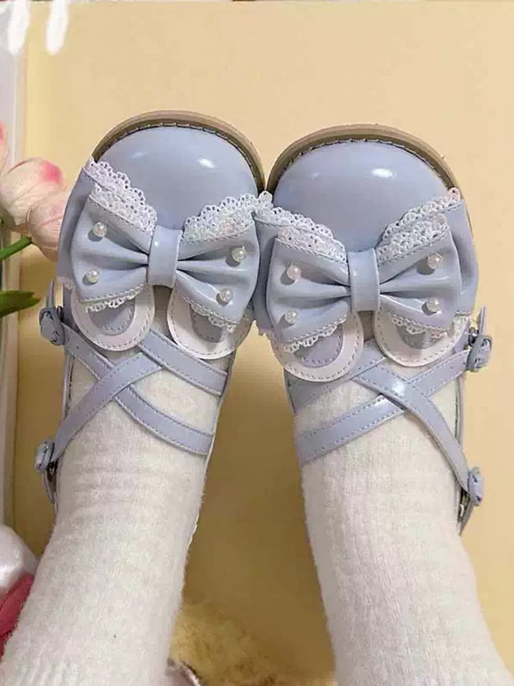 Ohr Crisscross Perlen verziert Design Top Blaue Schleife bei Bunny