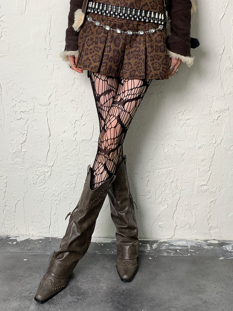 Black Gothic Asymmetrical Hollow-out Tights