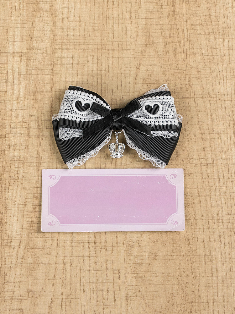 Jirai Kei Crown Charm Spitze Schleife Haarspange