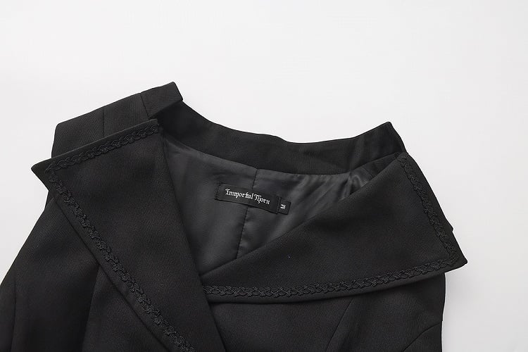 Kragen Revers Ouji Detail Weste Rüschen Schleppe Lolita Abnehmbar Schwarz mit