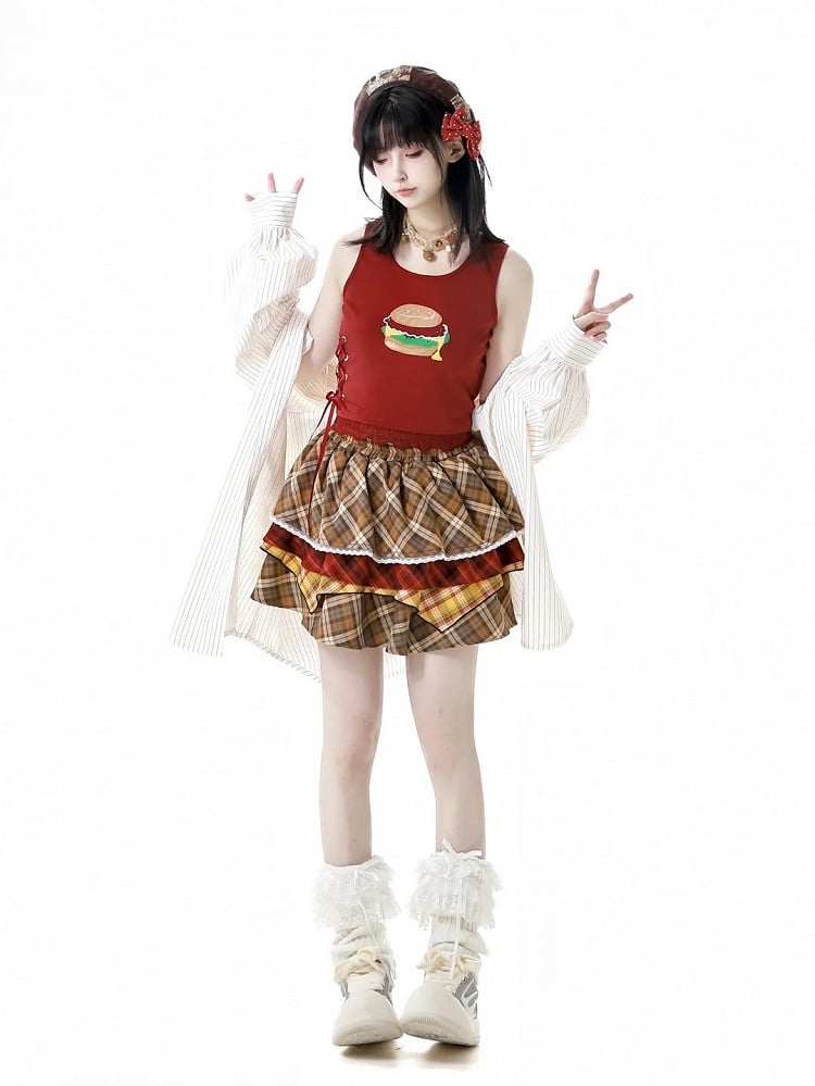 Oversize-Shirt mit Burger-Stickerei-Applikation, Rosa/Weiß