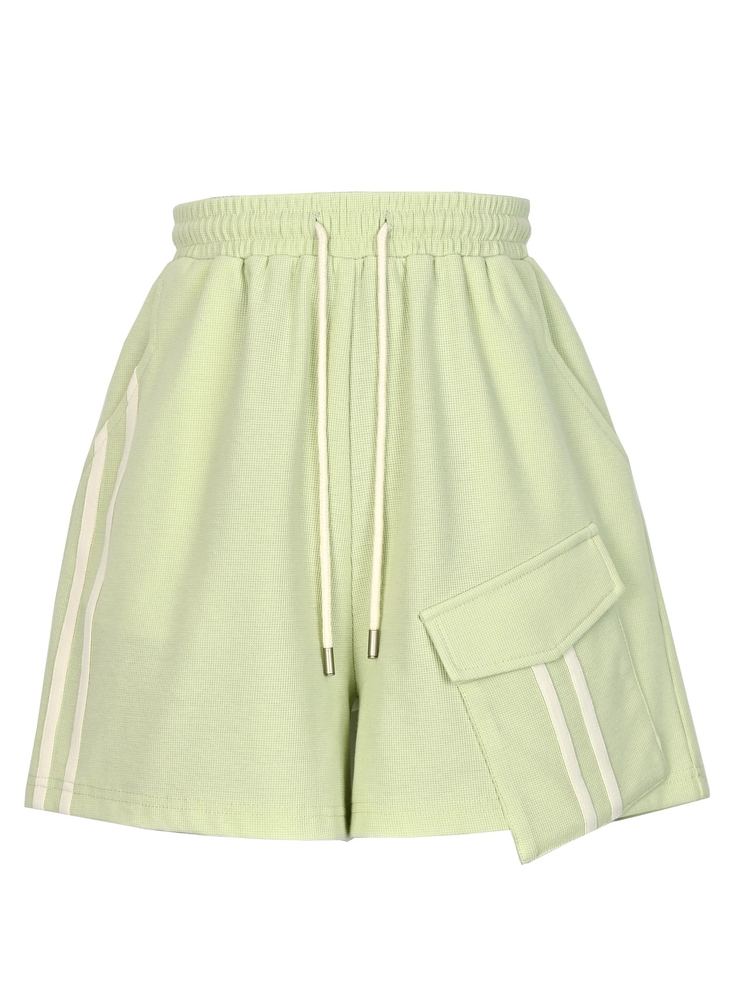 Shorts Green Drawstring Waist Casual Sports