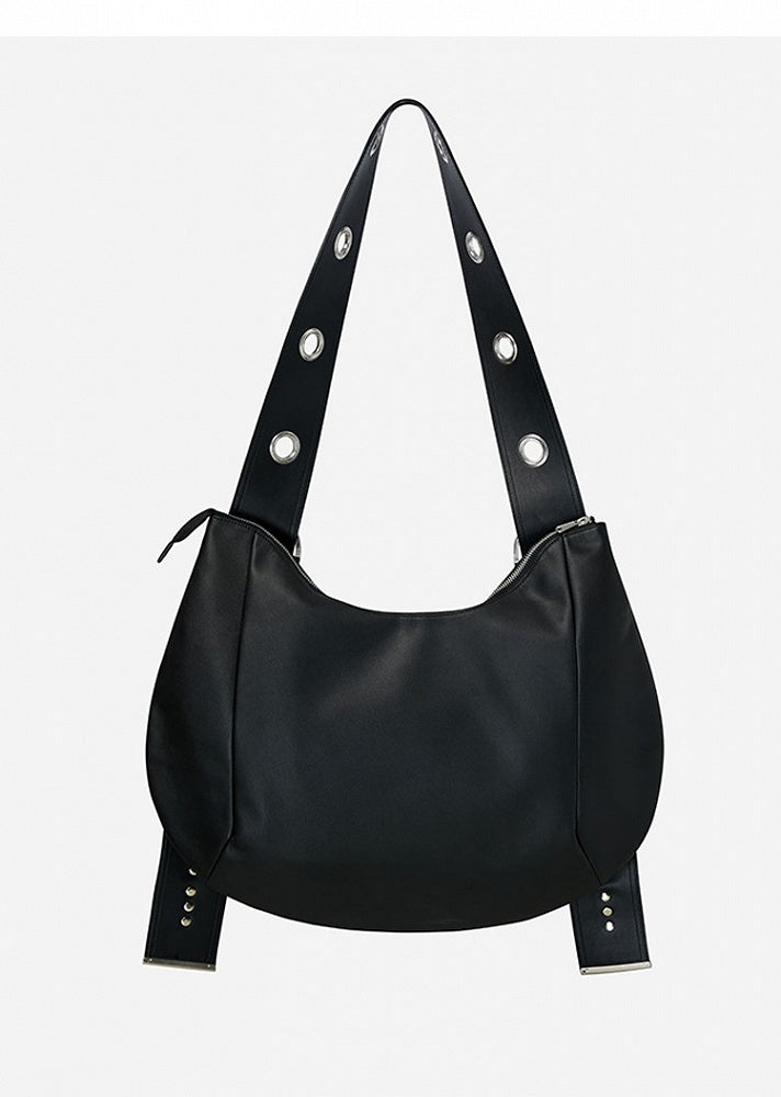 Tote Bag With Adjustable Strap - Punk Style Vintage Black Crescent