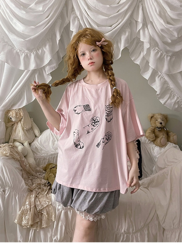 Kitty Claw Print Graphic T-shirt