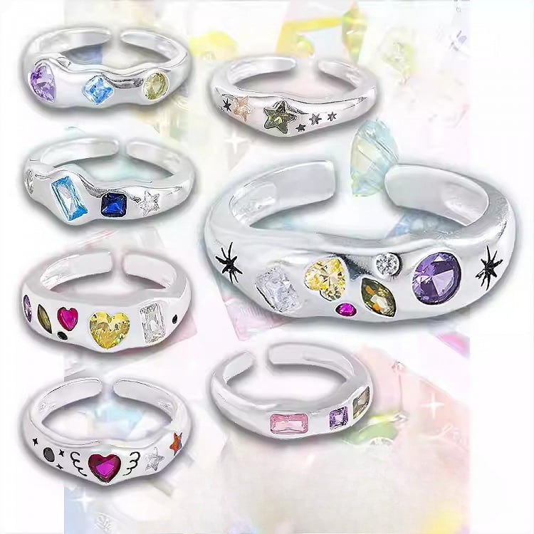Rhinestone Decorated Options 9 Y2K Ring Bittersweet