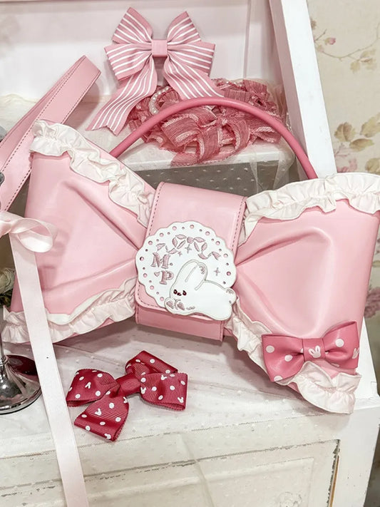 Bag Pink Sweet Hand Crossbody Lolita / Bowknot-Shaped