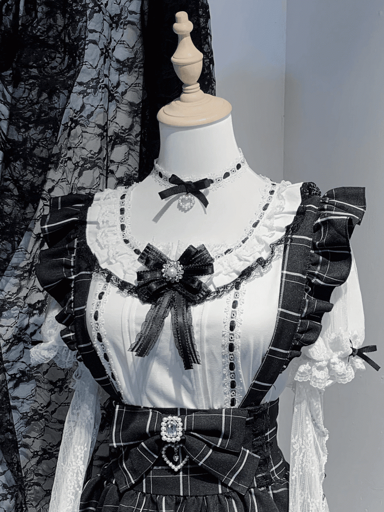 Jirai Kei Short Sleeves Blouse with Free Choker