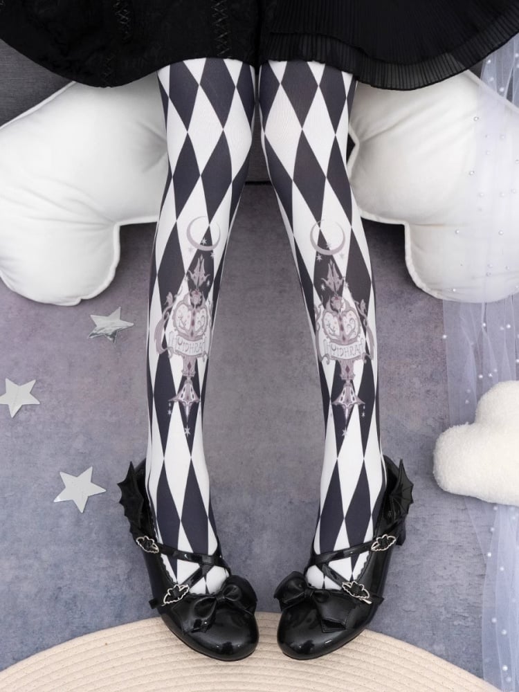 Mignight Cirous Diamond Lattice Thigh Stocking