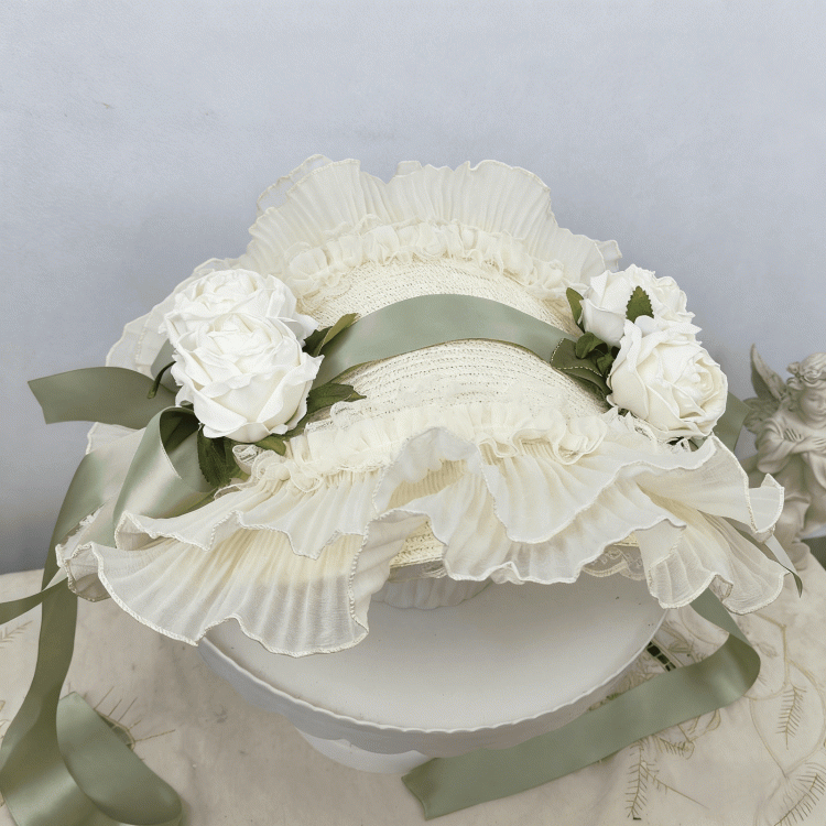 Floral Design Lace Straw Options Bow 4 Trim Bonnet Big