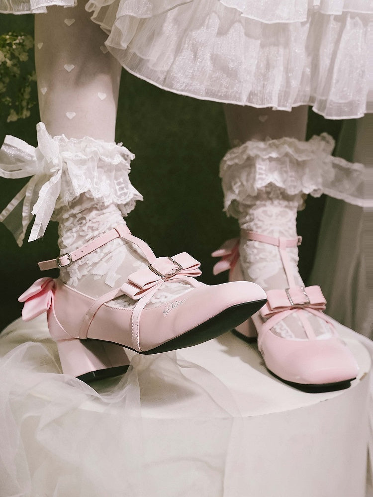 mit quadratischen eleganten Absätzen Pink Toe Middle
