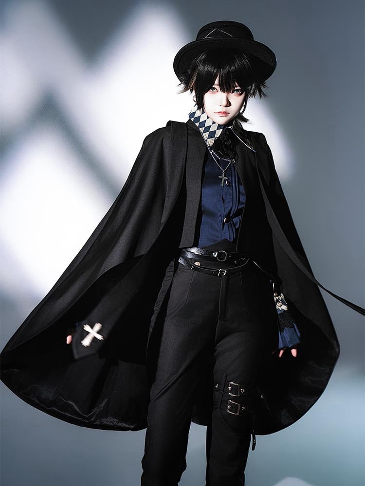 Cape High-low Lolita Hem Black Ouji Prince