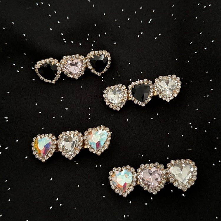 Options Heart Rhinestones Sweet Hairclip 4