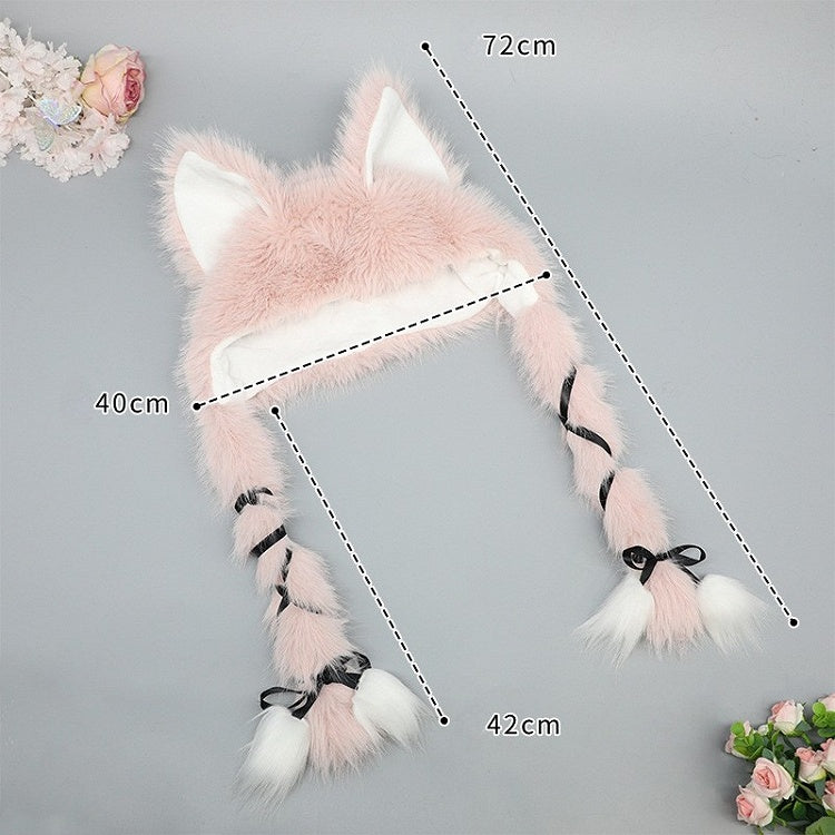 Kitty Hat Plüsch Selbstbindende Riemen Ohr Rosa