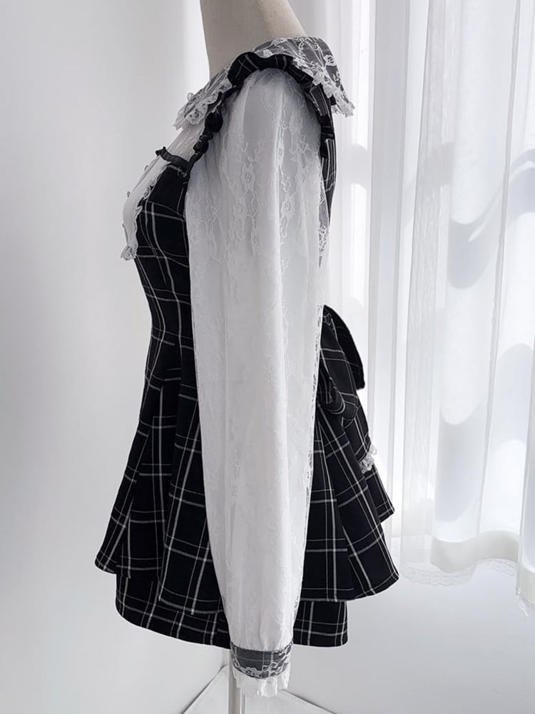 ピーターパンカラーの長袖ドレスショーツ