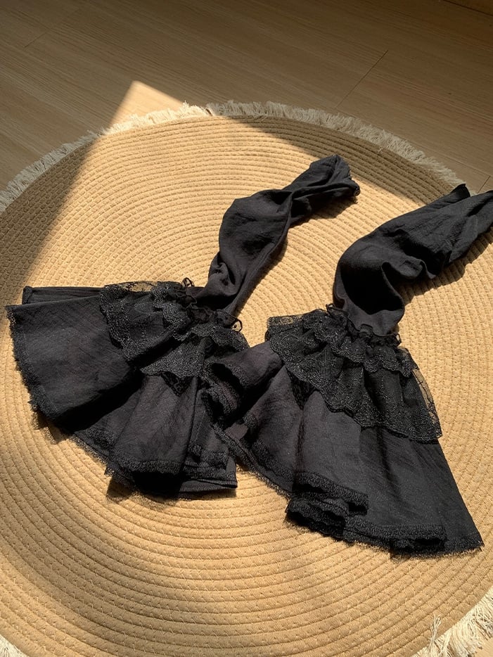 White Black Sleeves / Detachable Bell Beige