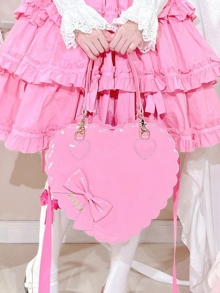 Barbie Design Leather Heart-shaped - Bag Pink 2-Way PU Lolita in Sweet