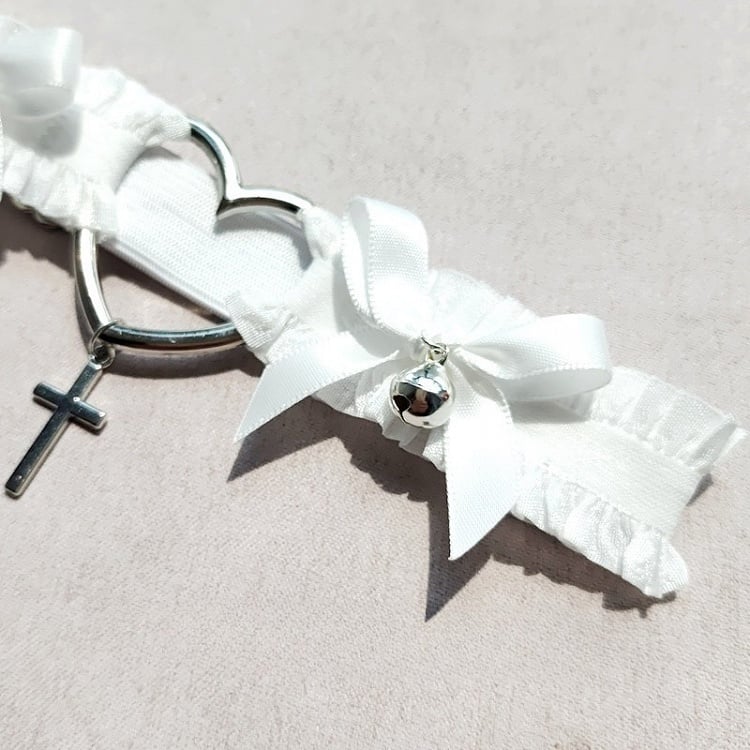 Cross Black/White Garter Bowknot Punk Charm Details