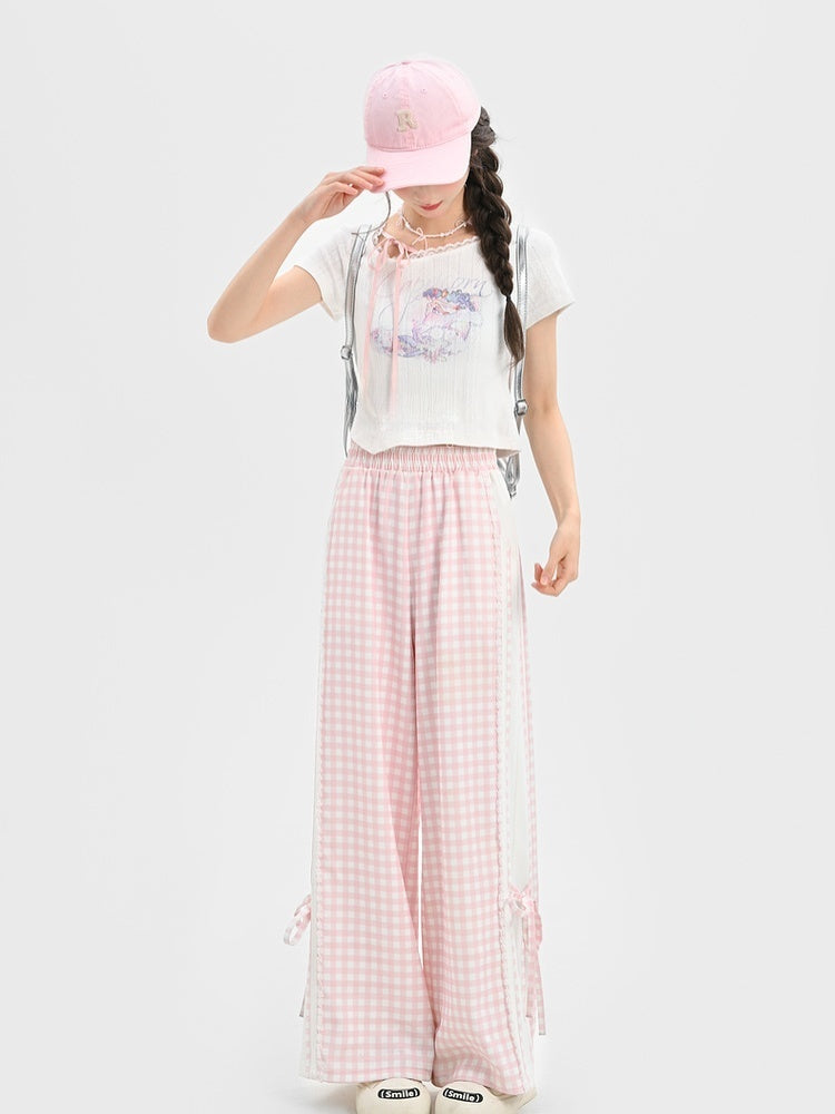Long/Short Capricorn Constellation Print White Cotton T-Shirt Verison