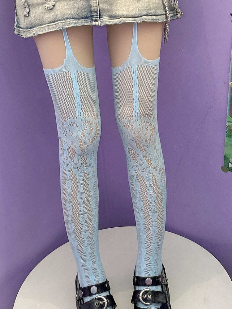 Black/Blue/White Y2K Stockings Suspender