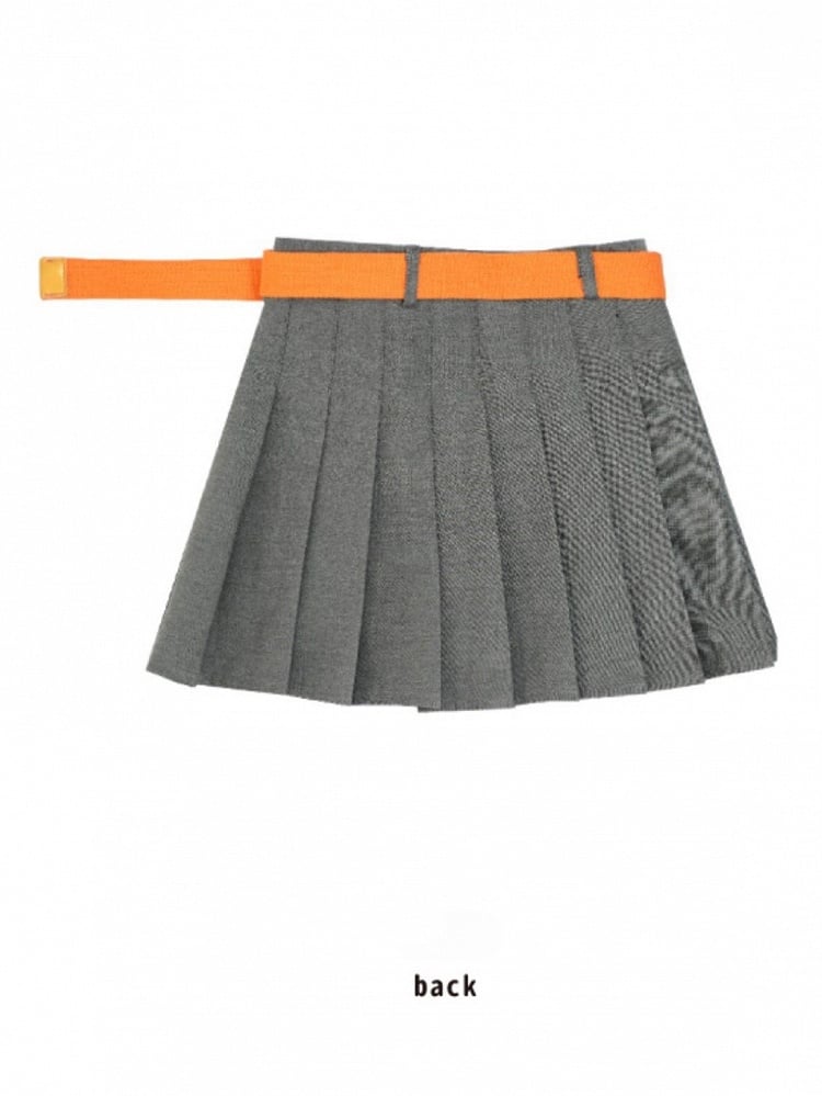Belt Black Skirt Mock + Neck Full Set: Top