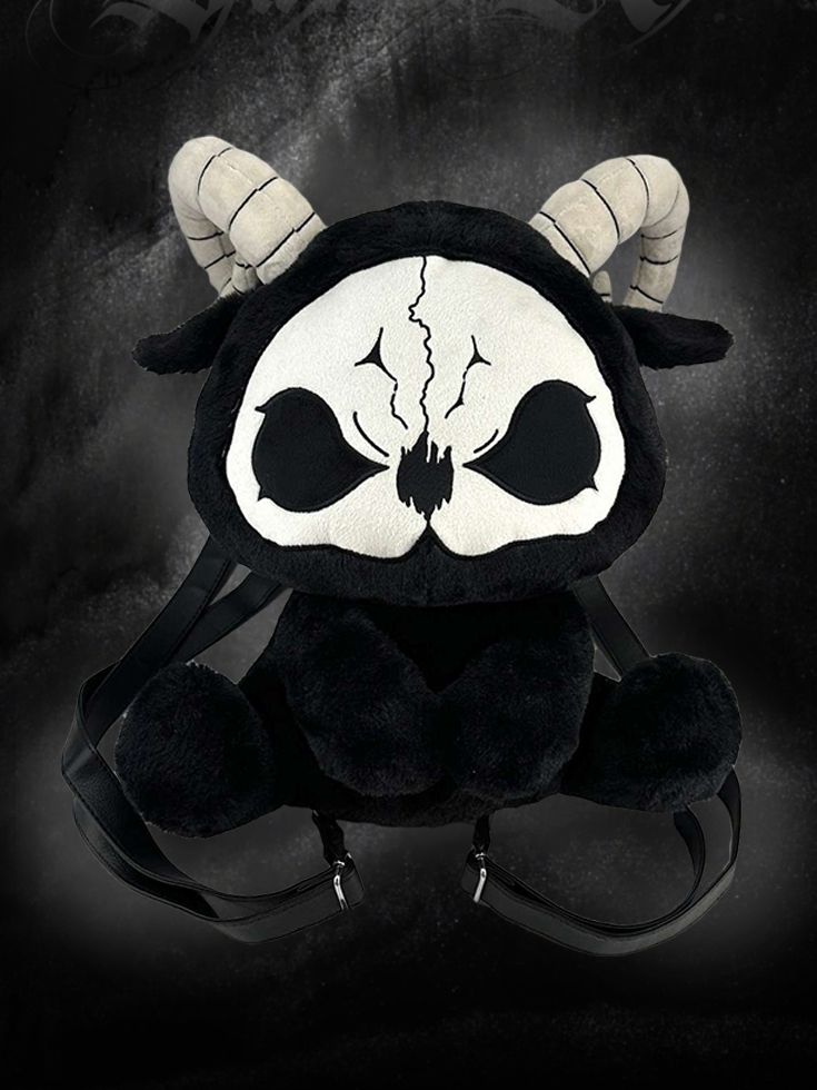 Schwarz-weißer Sensenmann Gothic Plüsch Rucksack