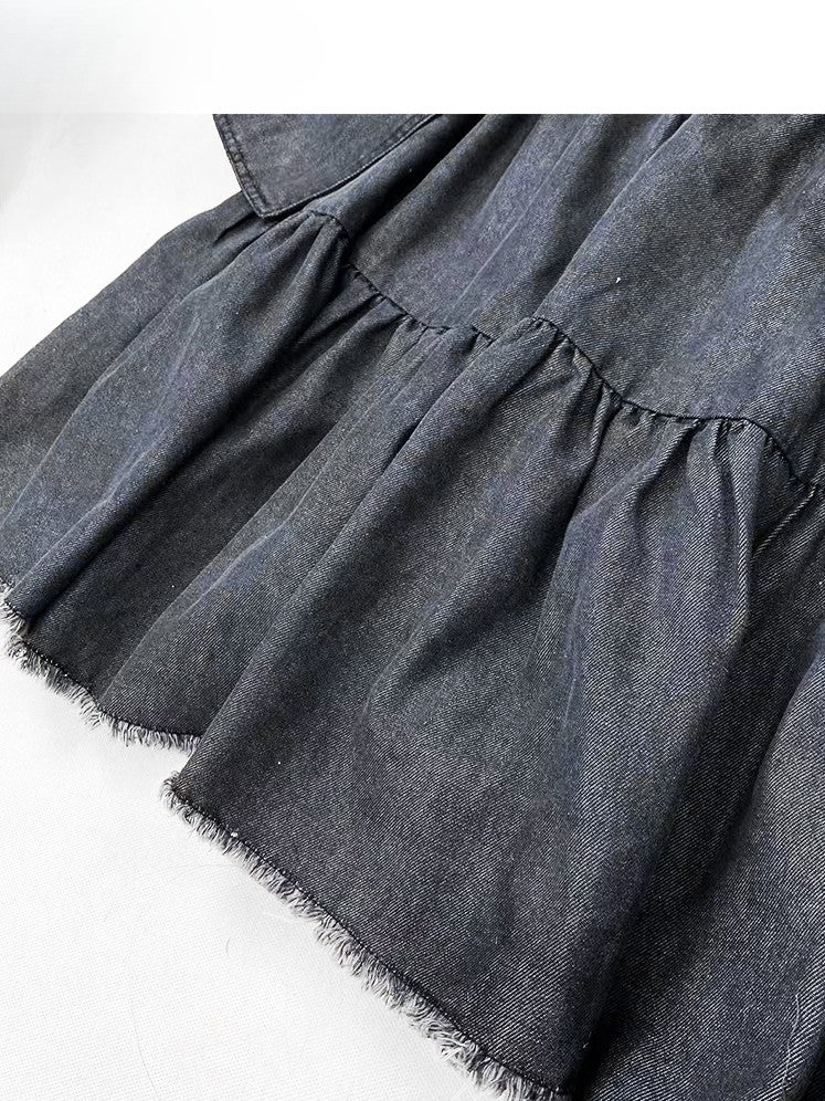 Hem Raw Bittersweet Decorated Gray Detail Dark Pocket Skirt