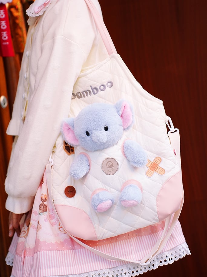 Design Crossbody Cut-out WhitePink Bag