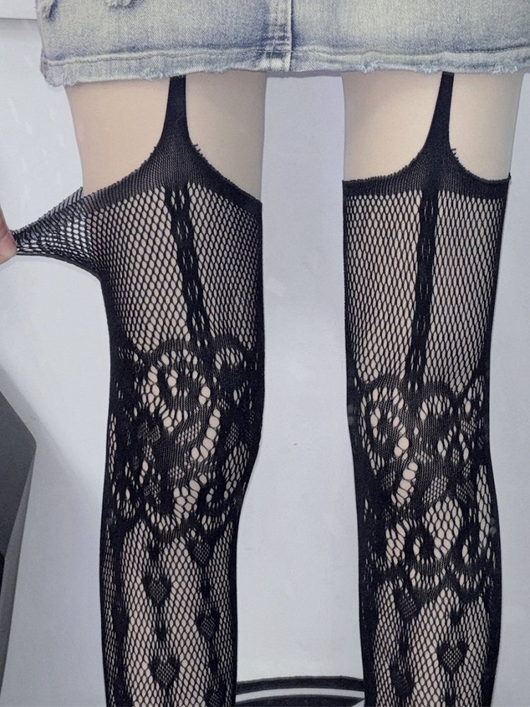 Black/Blue/White Y2K Stockings Suspender