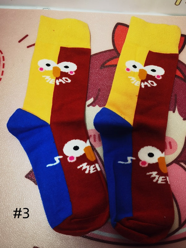 Wadensocken mit Rüschenbündchen und Printdesign