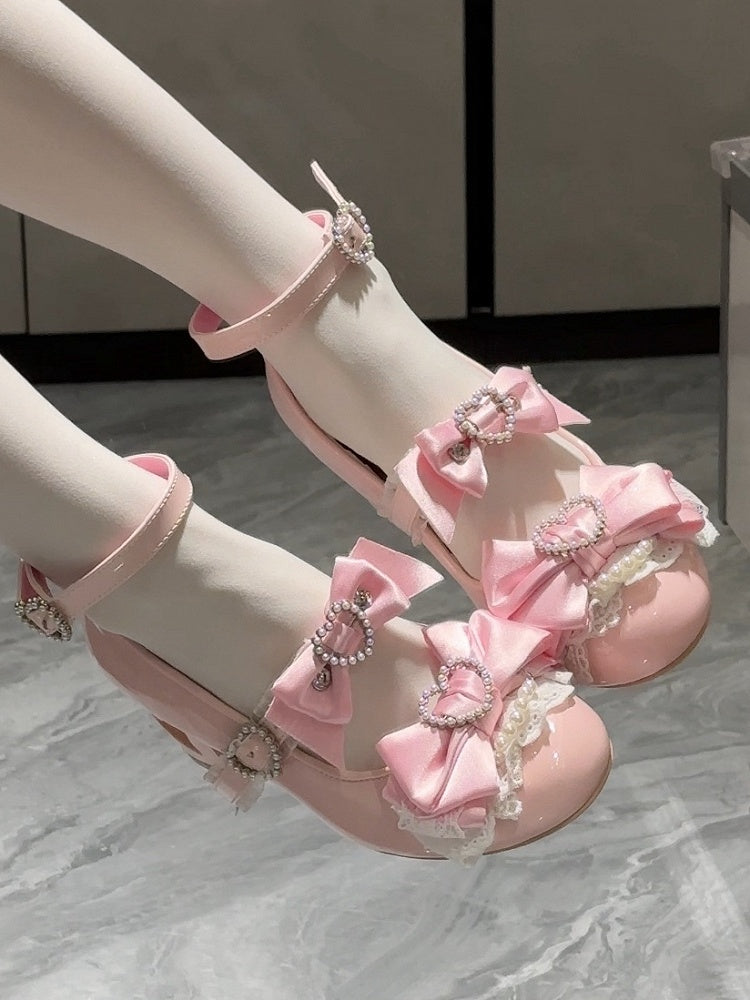 Janes Pink Mary at Heels – Oberteil mit Herz-Schleife und Cut-out