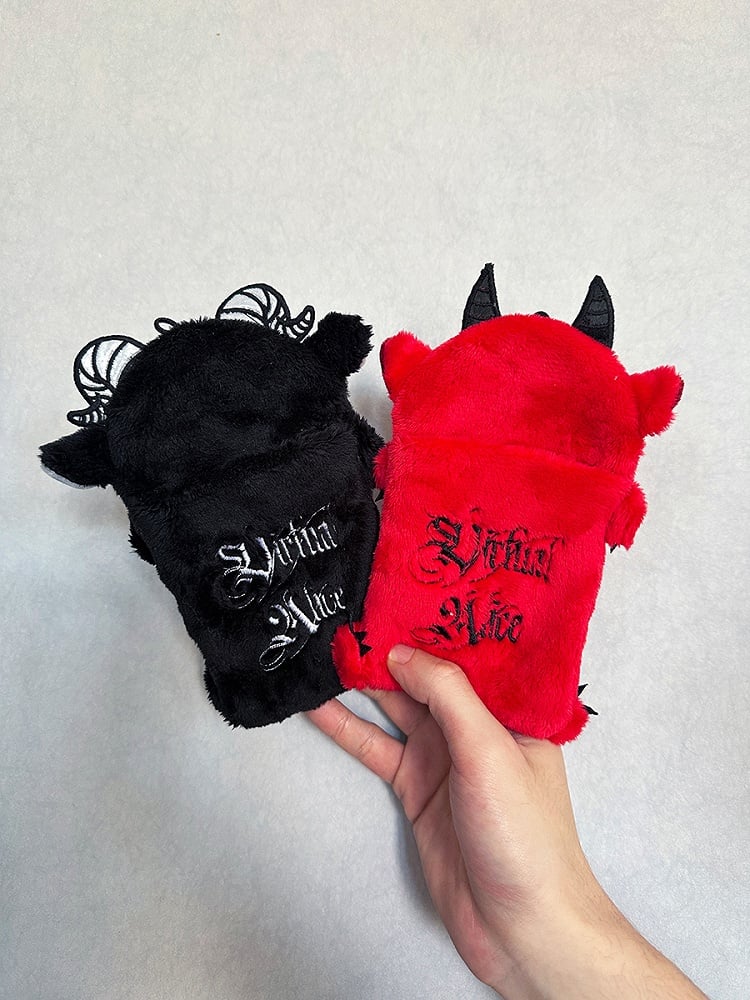 Black and White Grim Reaper Gothic Plush Card Holder