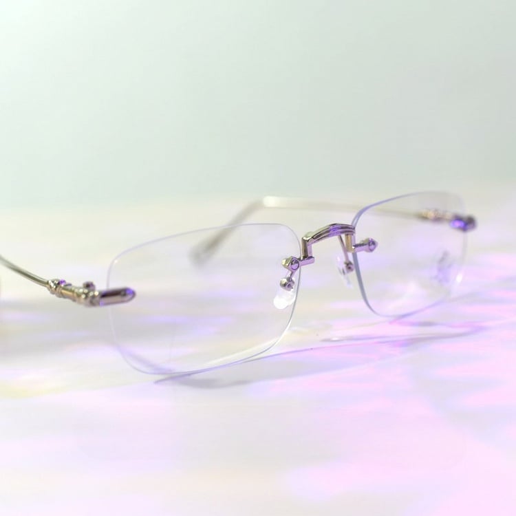 Glasses Rimless Silver Cyberpunk