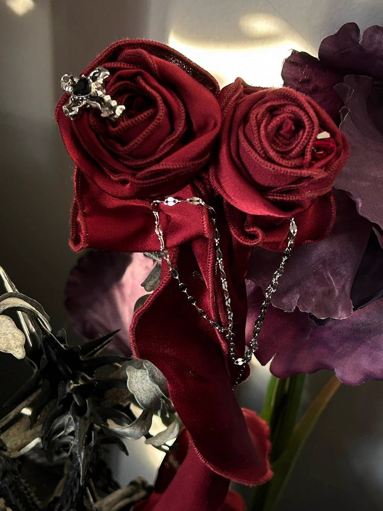 Red/White/Dark Blue/Pink/Purple Gothic Lolita Rosette Brooch