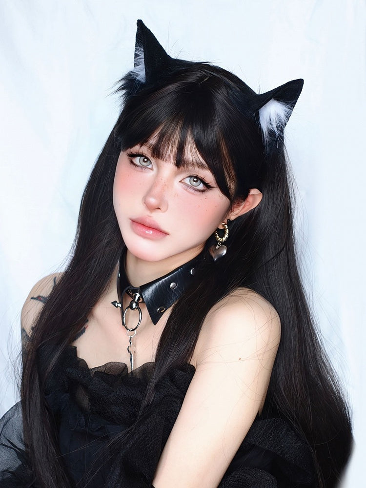 72CM Bangs Wig With Straight Length Black Air