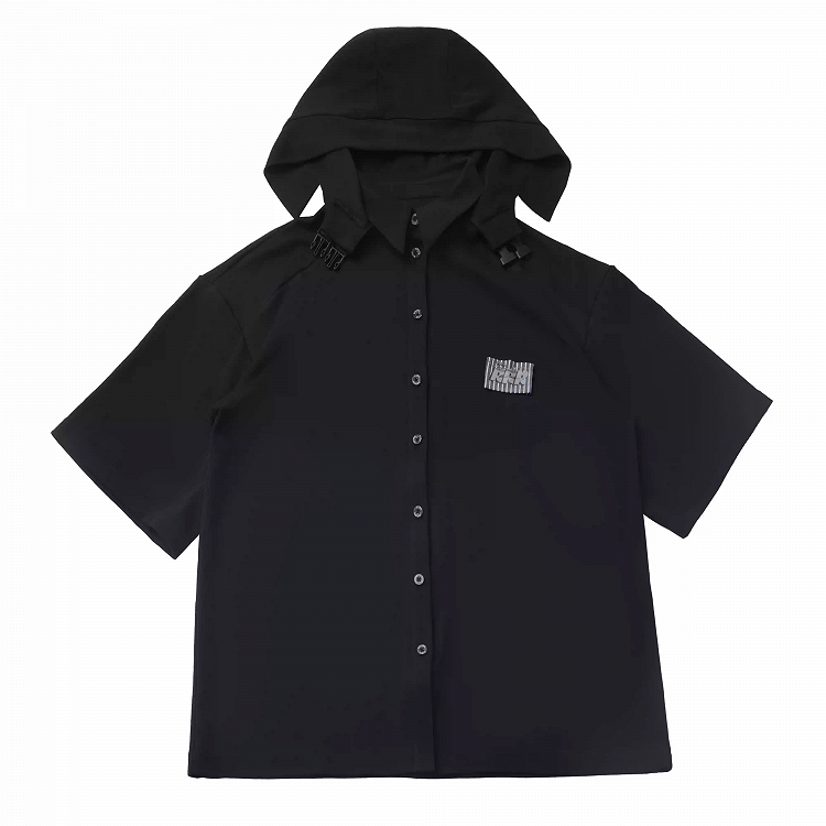 Hooded T-Shirt Techwear Black/Apricot