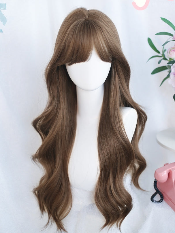 60-70cm Hair Wig Wavy Long Brown