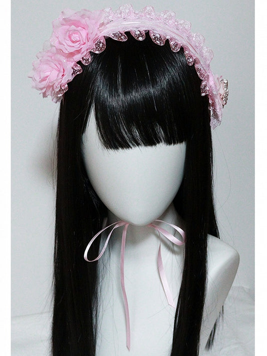 with Trim Pink Light Hairband Ruffles
