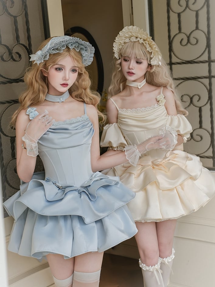 / Choker Beige Gray Blue