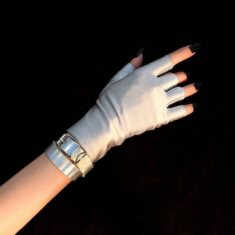 Finger Silver Bracelet Gloves + Cyberpunk