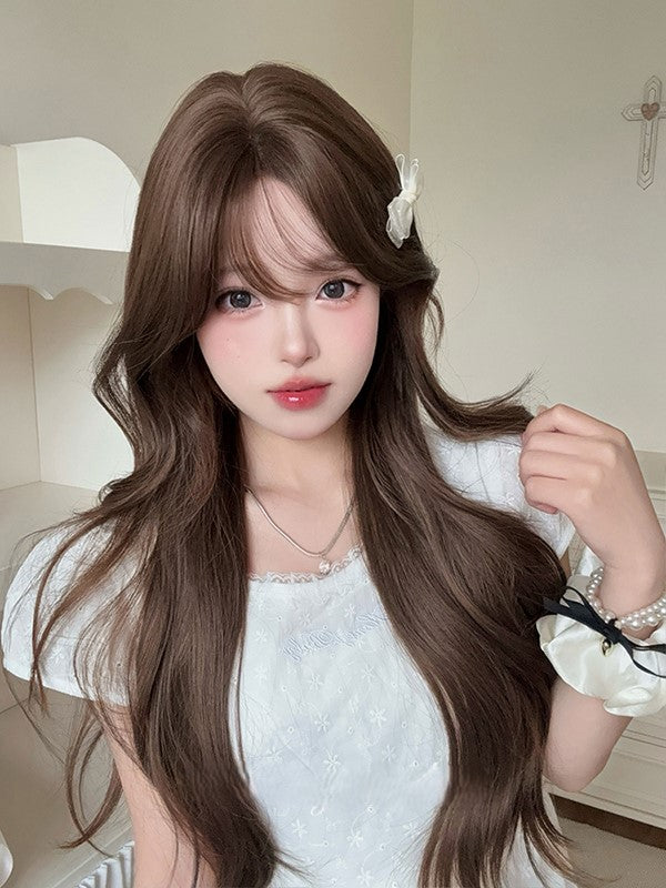 71CM Wavy Air With Wig Brown Bangs Length